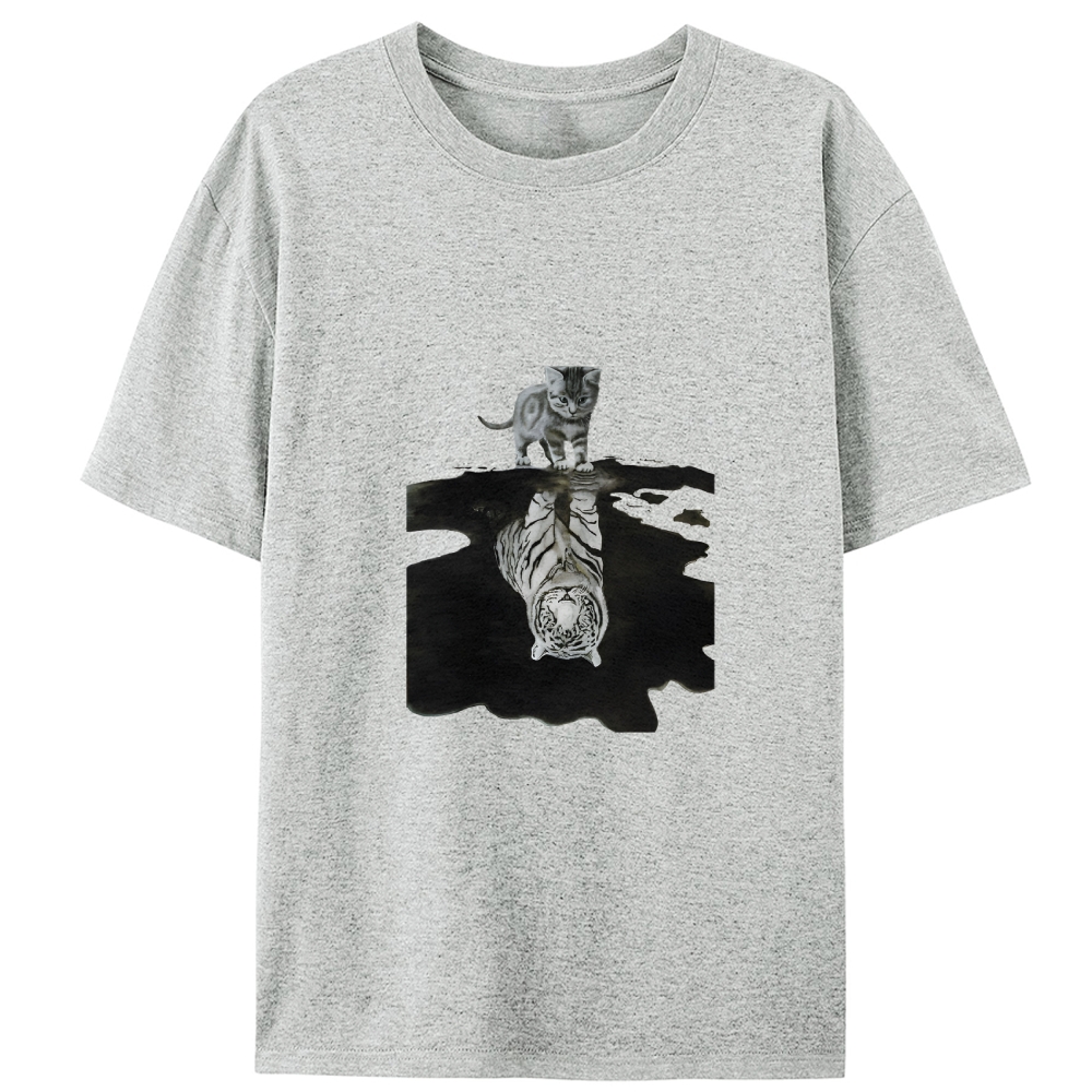 Tiger Shadow Kitten Retro Designed for Women - Slim Fit Cotton Tee