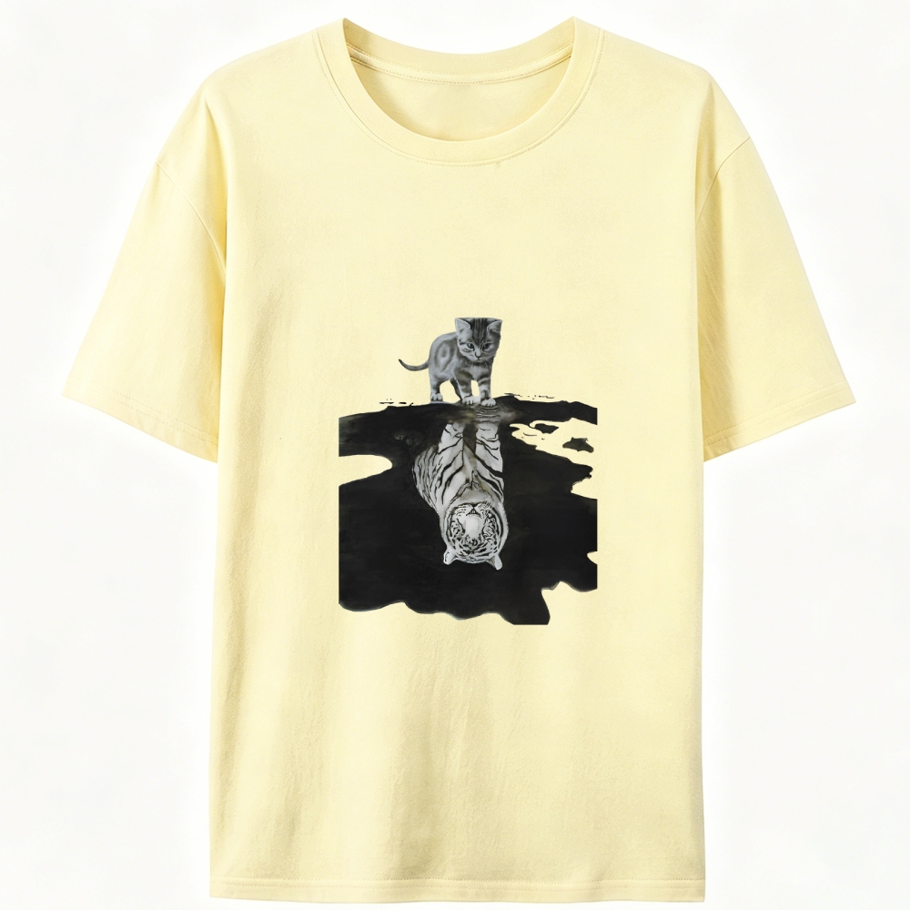 Tiger Shadow Kitten Retro Designed for Women - Slim Fit Cotton Tee