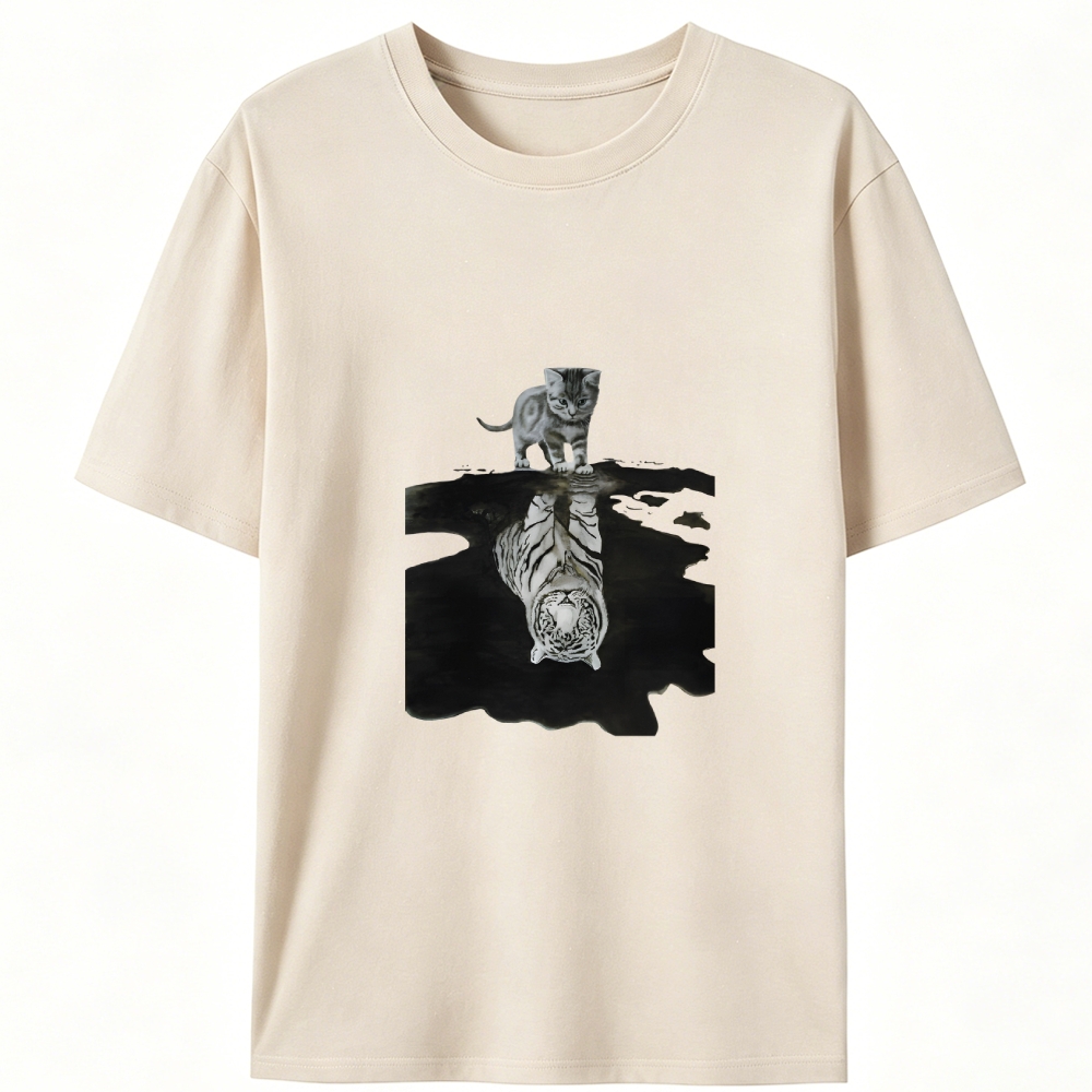 Tiger Shadow Kitten Retro Designed for Women - Slim Fit Cotton Tee