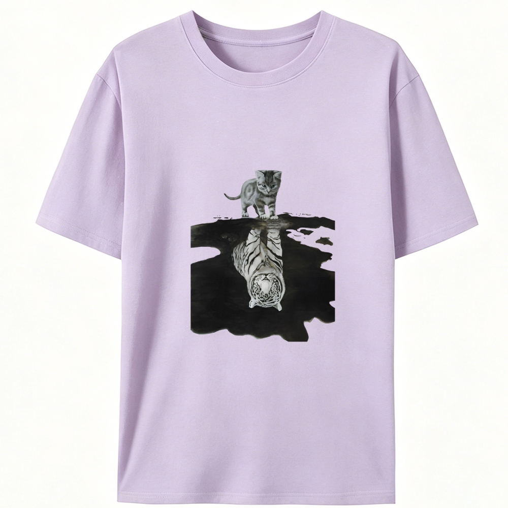 Tiger Shadow Kitten Retro Designed for Women - Slim Fit Cotton Tee