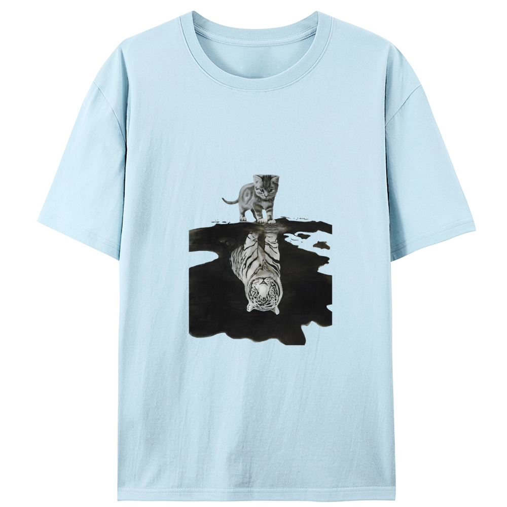 Tiger Shadow Kitten Retro Designed for Women - Slim Fit Cotton Tee