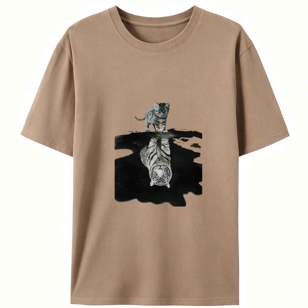 Tiger Shadow Kitten Retro Designed for Women - Slim Fit Cotton Tee