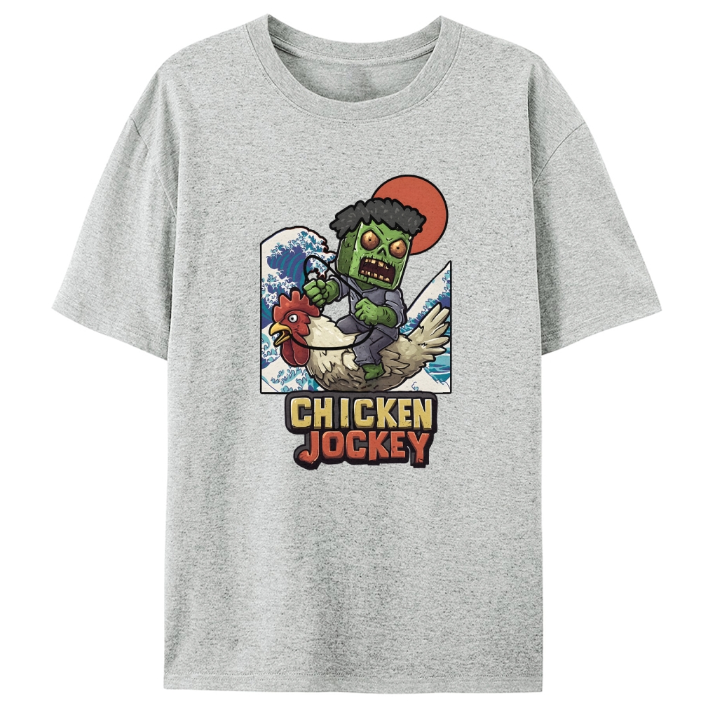 Chicken Jockey Ukiyo-e Retro Designed for Women - Slim Fit Cotton Tee
