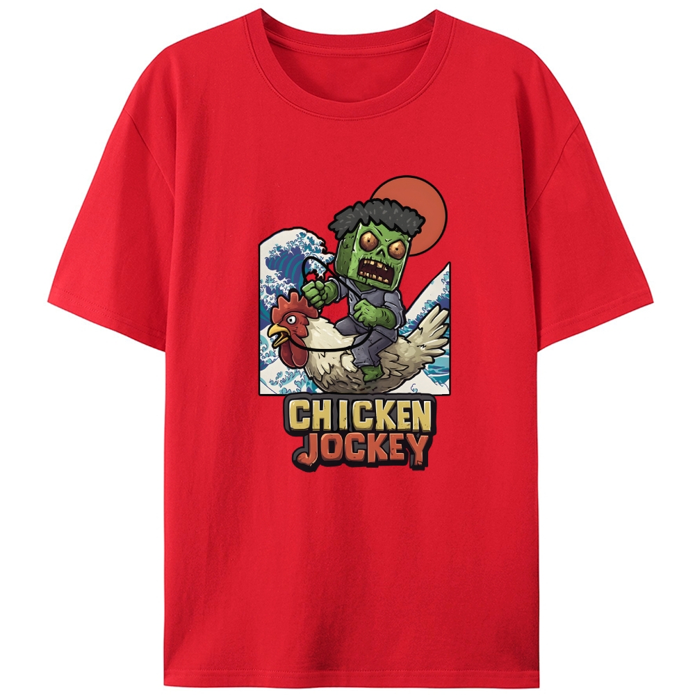 Chicken Jockey Ukiyo-e Retro Designed for Women - Slim Fit Cotton Tee