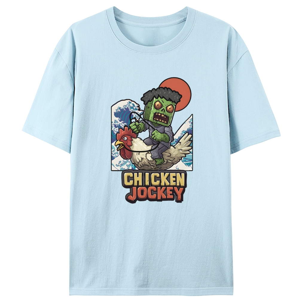 Chicken Jockey Ukiyo-e Retro Designed for Women - Slim Fit Cotton Tee
