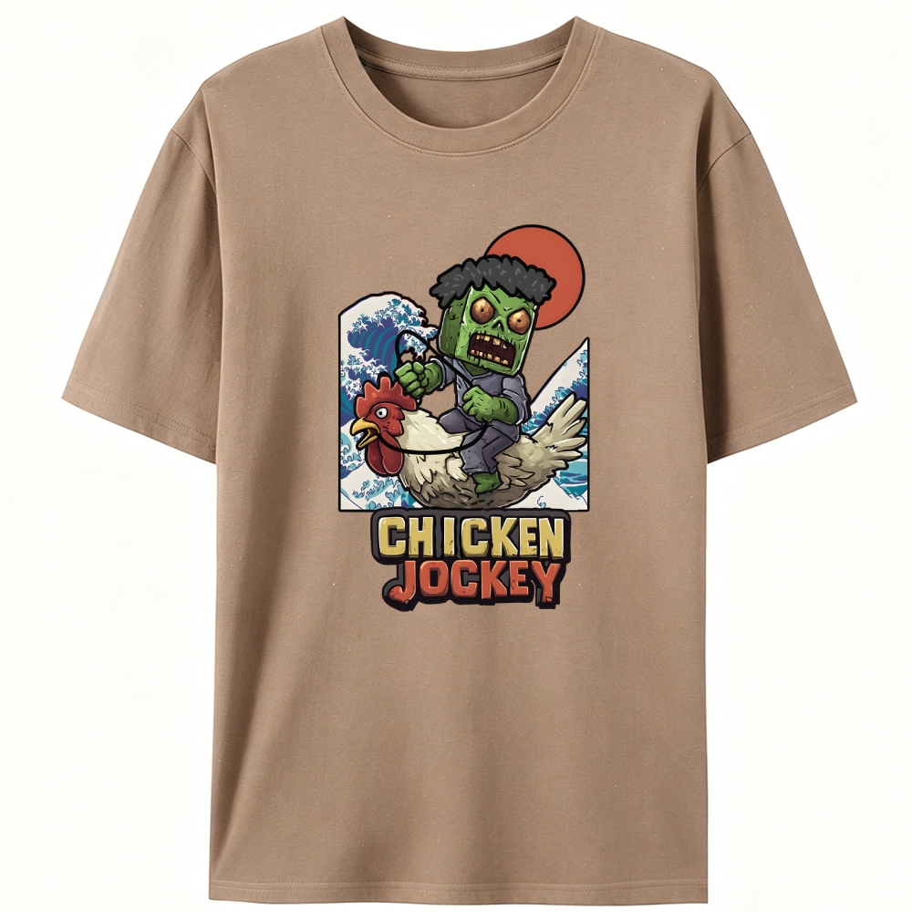 Chicken Jockey Ukiyo-e Retro Designed for Women - Slim Fit Cotton Tee