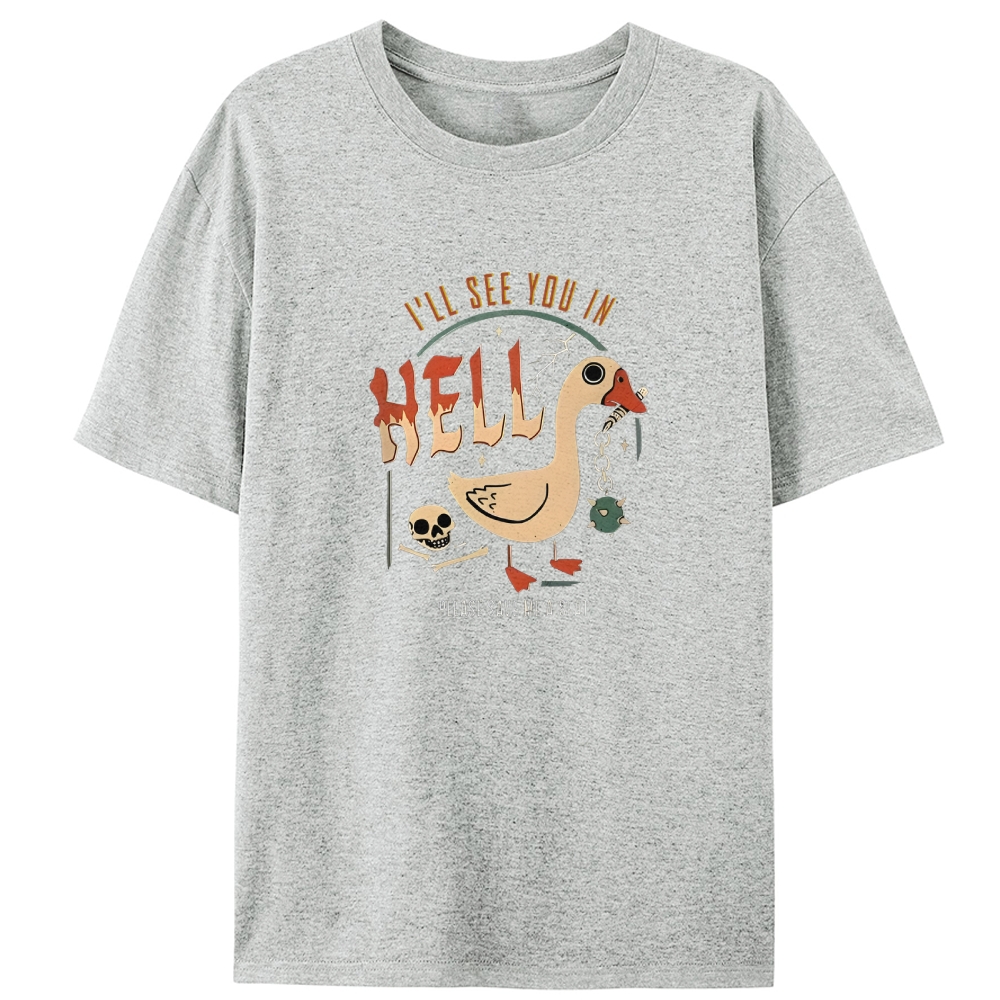 Hell Goose Retro Designed for Women - Slim Fit Cotton Tee
