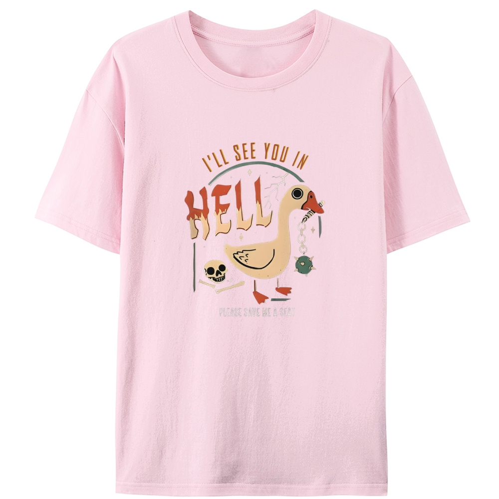 Hell Goose Retro Designed for Women - Slim Fit Cotton Tee