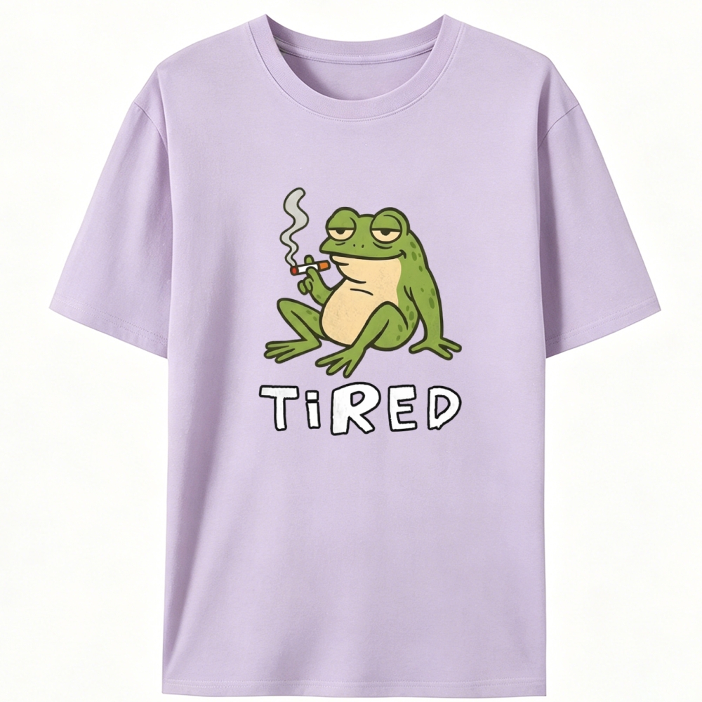 "Tired" Smoking Frog Designed for Women - Slim Fit Cotton Tee