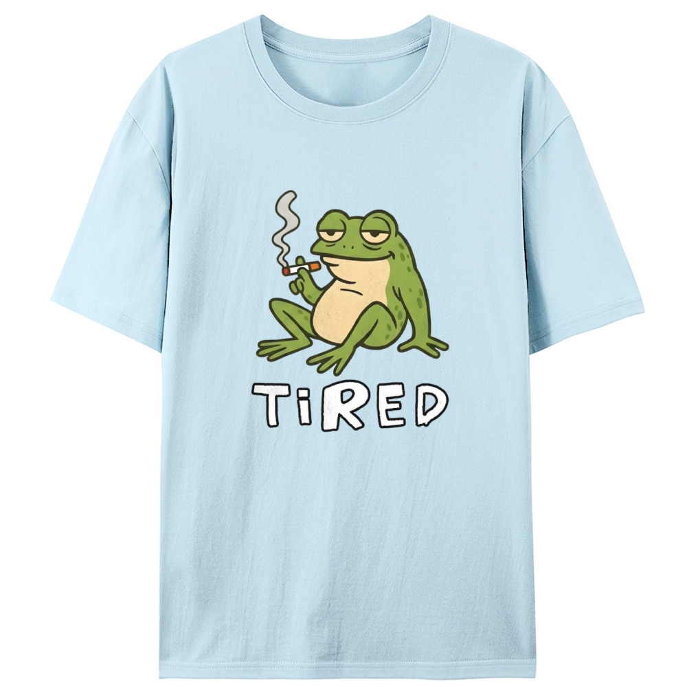 "Tired" Smoking Frog Designed for Women - Slim Fit Cotton Tee