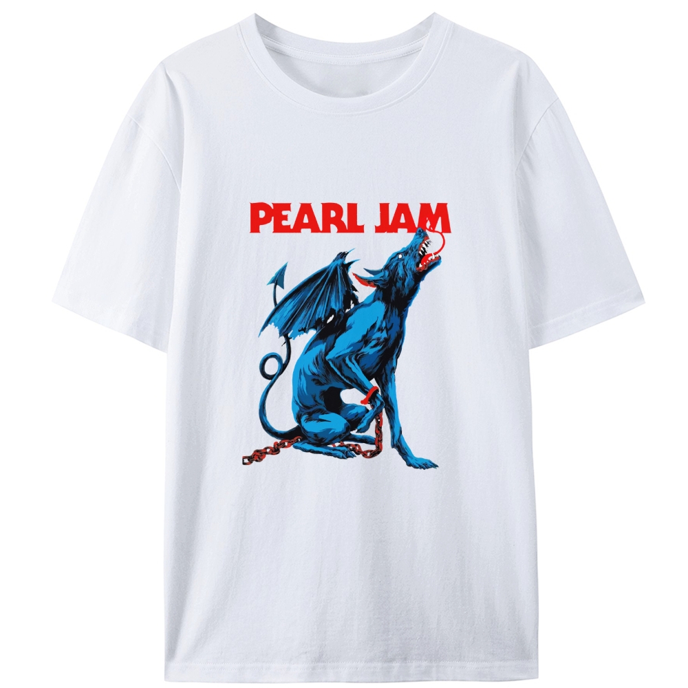 Pearl Jam Demon Dog Retro Designed for Women - Slim Fit Cotton Tee