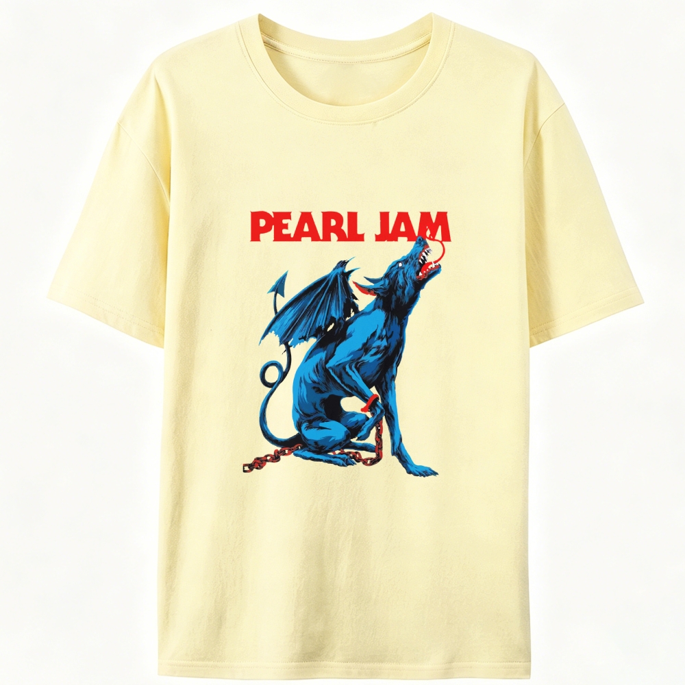 Pearl Jam Demon Dog Retro Designed for Women - Slim Fit Cotton Tee