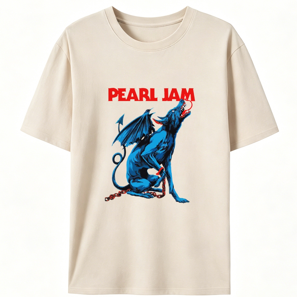 Pearl Jam Demon Dog Retro Designed for Women - Slim Fit Cotton Tee