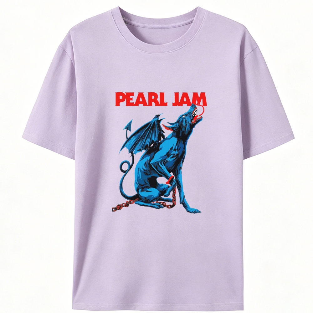 Pearl Jam Demon Dog Retro Designed for Women - Slim Fit Cotton Tee