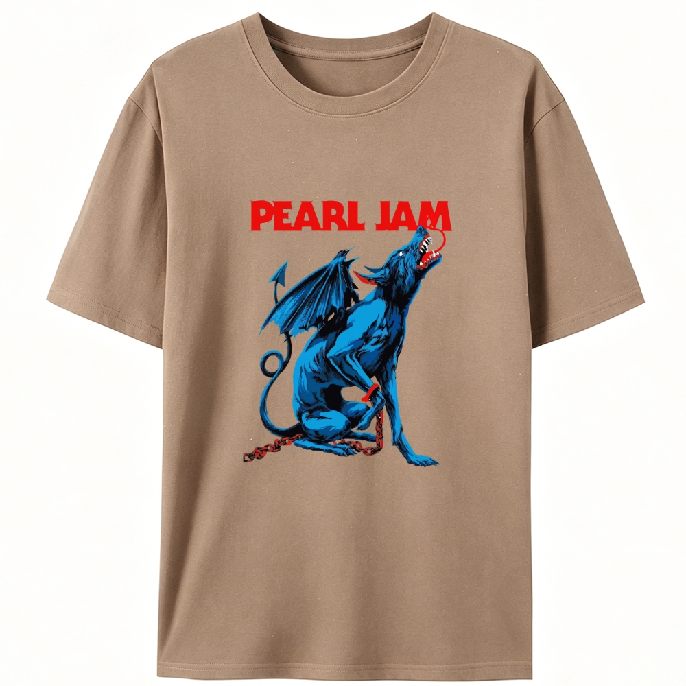 Pearl Jam Demon Dog Retro Designed for Women - Slim Fit Cotton Tee