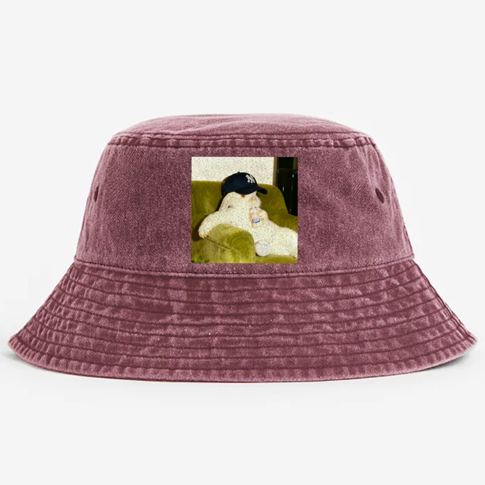 Baseball Rabbit No Bat NY Yankees Retro Washed Bucket Hat