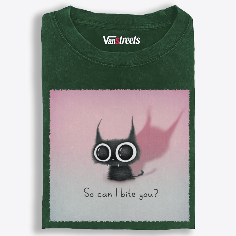 Cute But Fierce Demon Cat Retro Washed T-Shirt | 100% Cotton | Streetwear Essential
