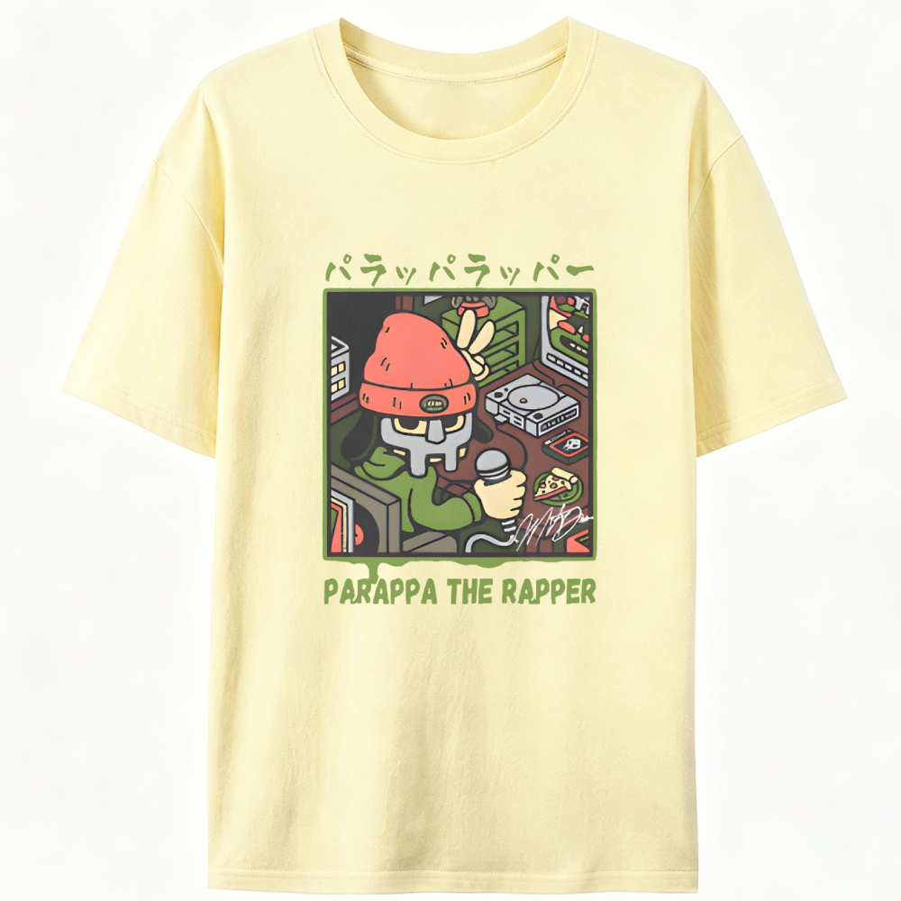 PaRappa The Rapper x MF DOOM Crossover Retro Designed for Women - Slim Fit Cotton Tee