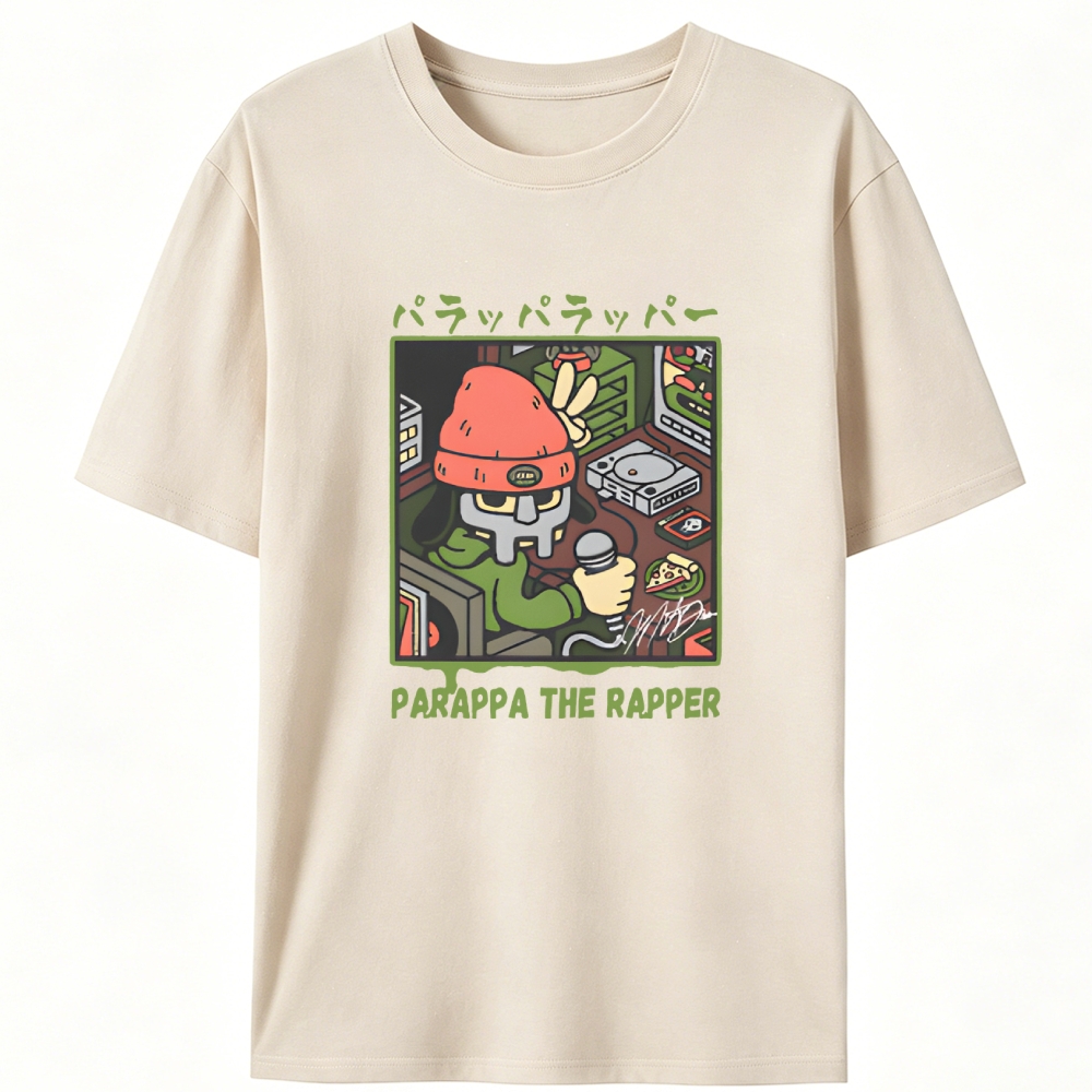 PaRappa The Rapper x MF DOOM Crossover Retro Designed for Women - Slim Fit Cotton Tee