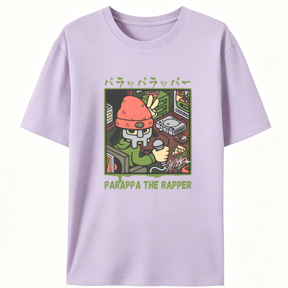 PaRappa The Rapper x MF DOOM Crossover Retro Designed for Women - Slim Fit Cotton Tee