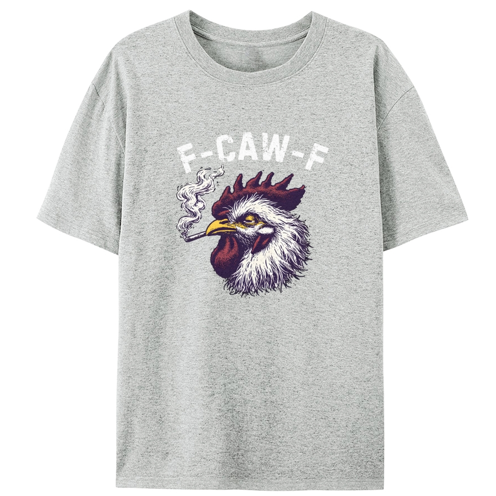 Funny Smoking Rooster F-CAW-F Retro Designed for Women - Slim Fit Cotton Tee
