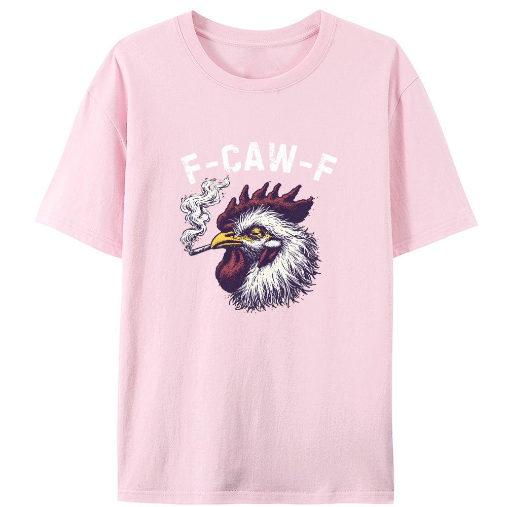 Funny Smoking Rooster F-CAW-F Retro Designed for Women - Slim Fit Cotton Tee
