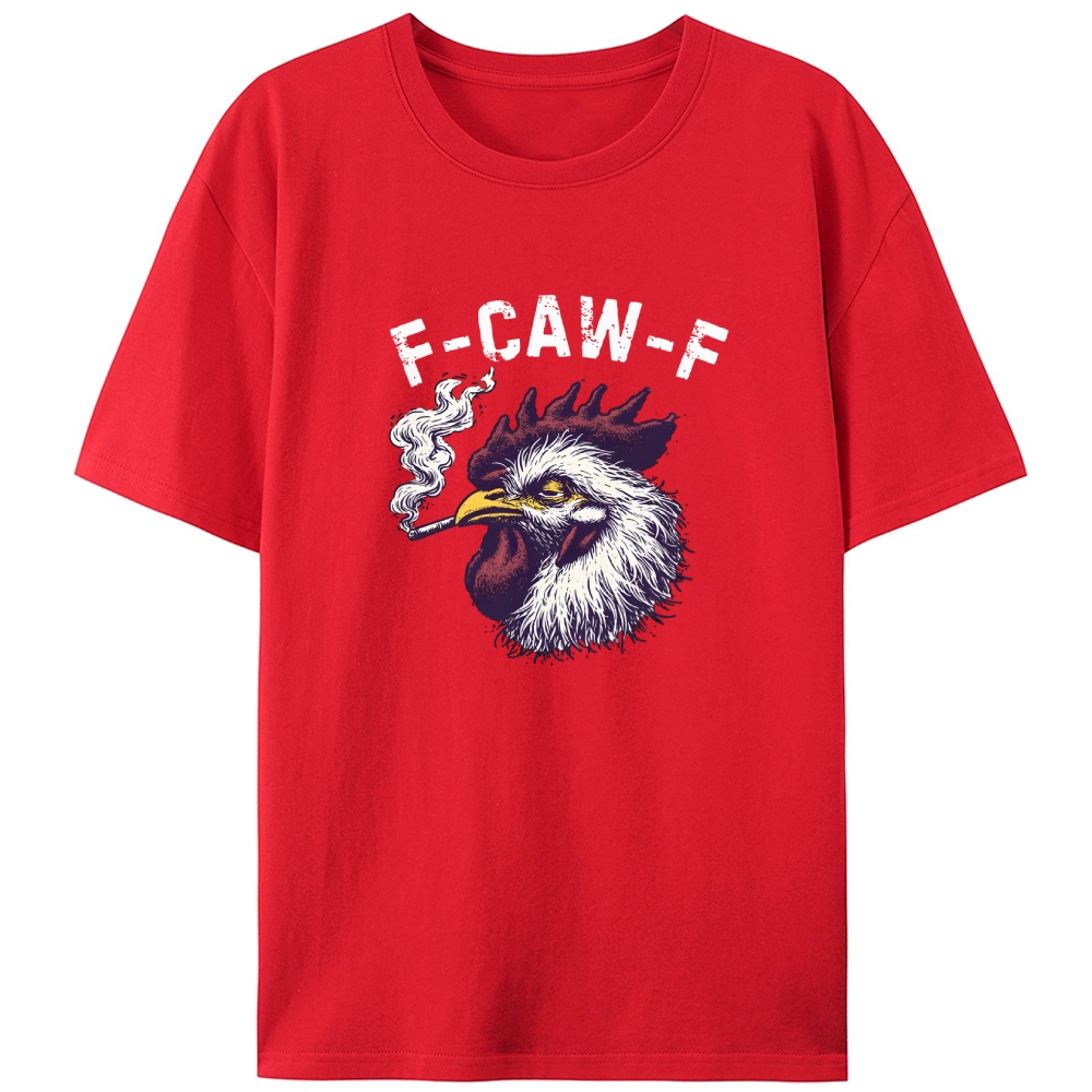 Funny Smoking Rooster F-CAW-F Retro Designed for Women - Slim Fit Cotton Tee