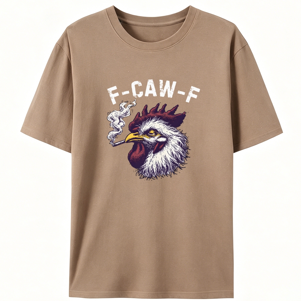Funny Smoking Rooster F-CAW-F Retro Designed for Women - Slim Fit Cotton Tee