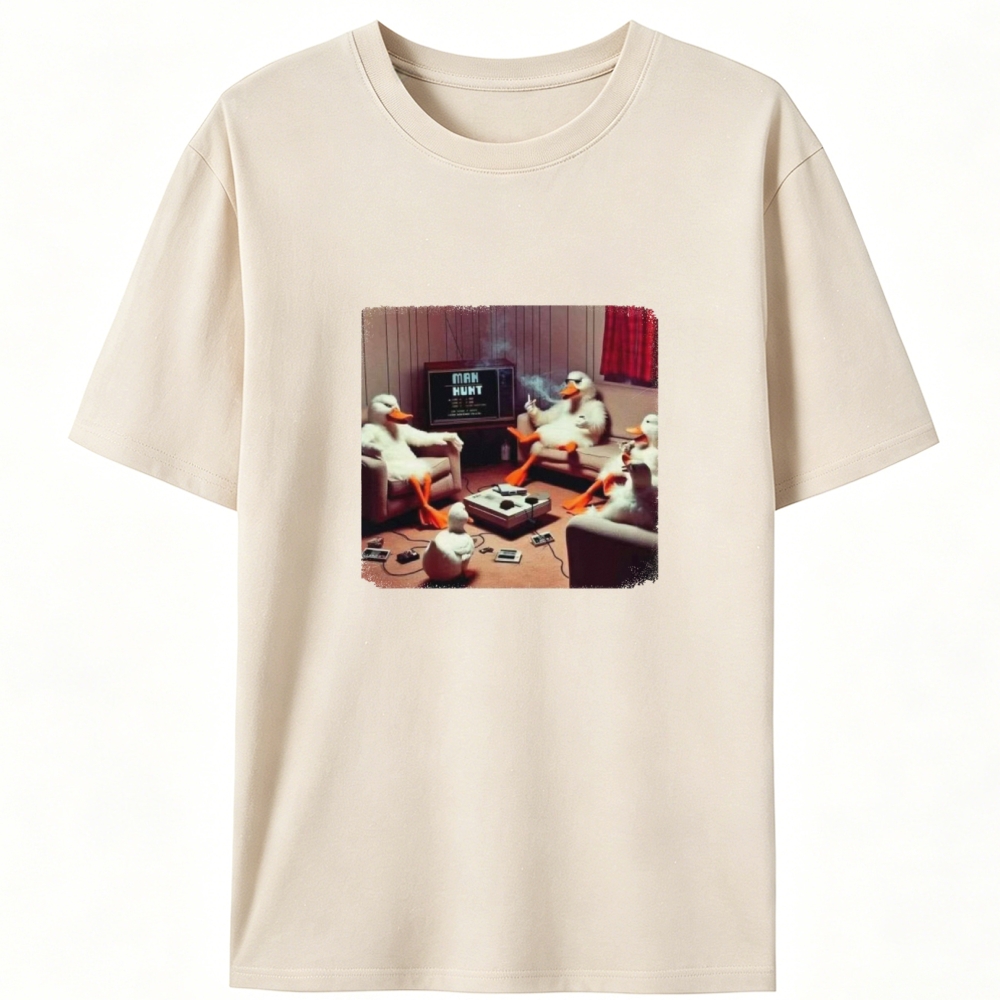 "Manhunt" Retro Gaming Ducks Designed for Women - Slim Fit Cotton Tee
