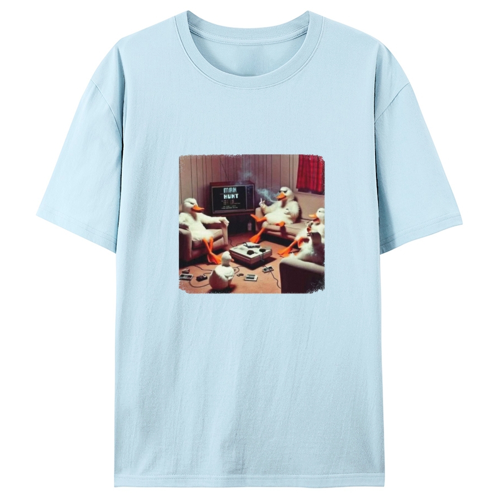 "Manhunt" Retro Gaming Ducks Designed for Women - Slim Fit Cotton Tee