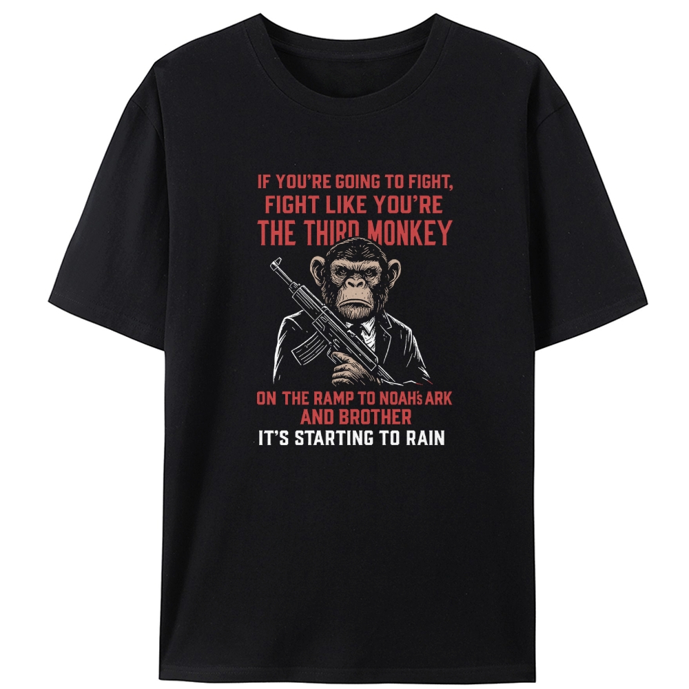 Fight Like the Third Monkey Hardcore Retro Designed for Women - Slim Fit Cotton Tee
