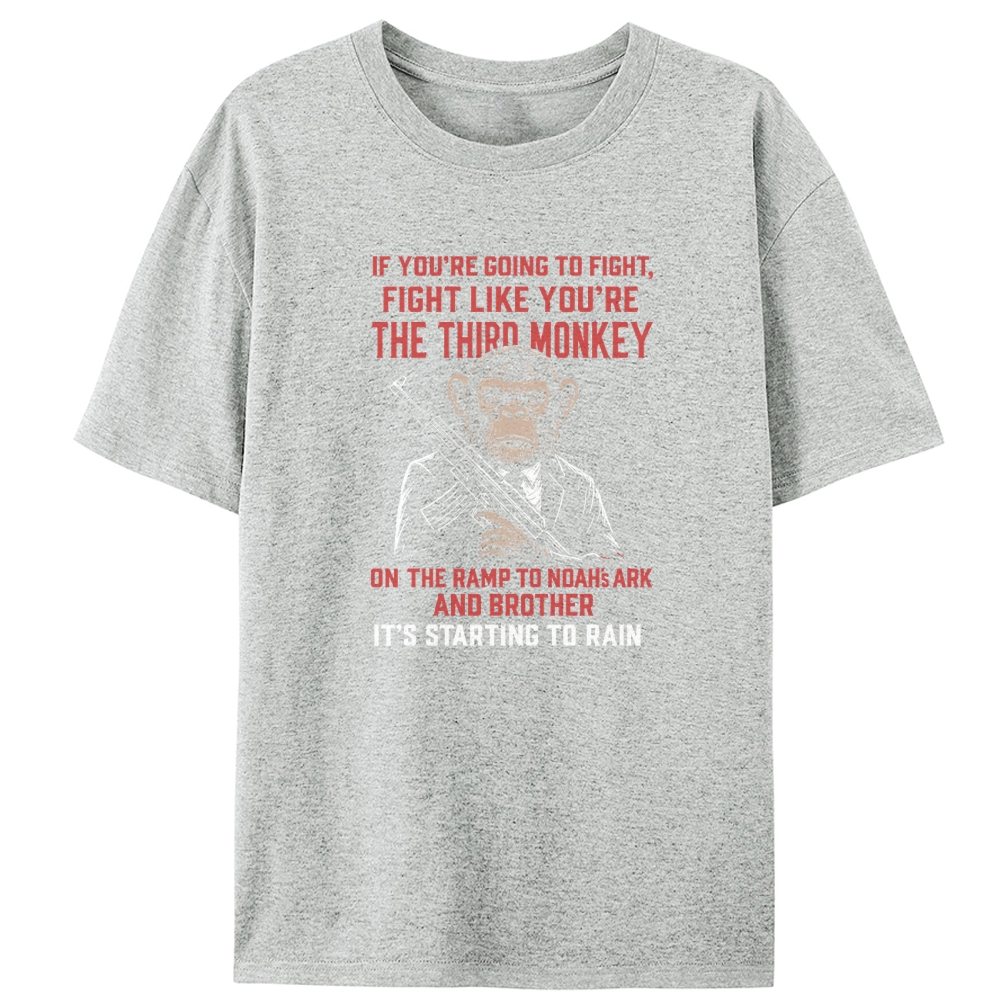 Fight Like the Third Monkey Hardcore Retro Designed for Women - Slim Fit Cotton Tee