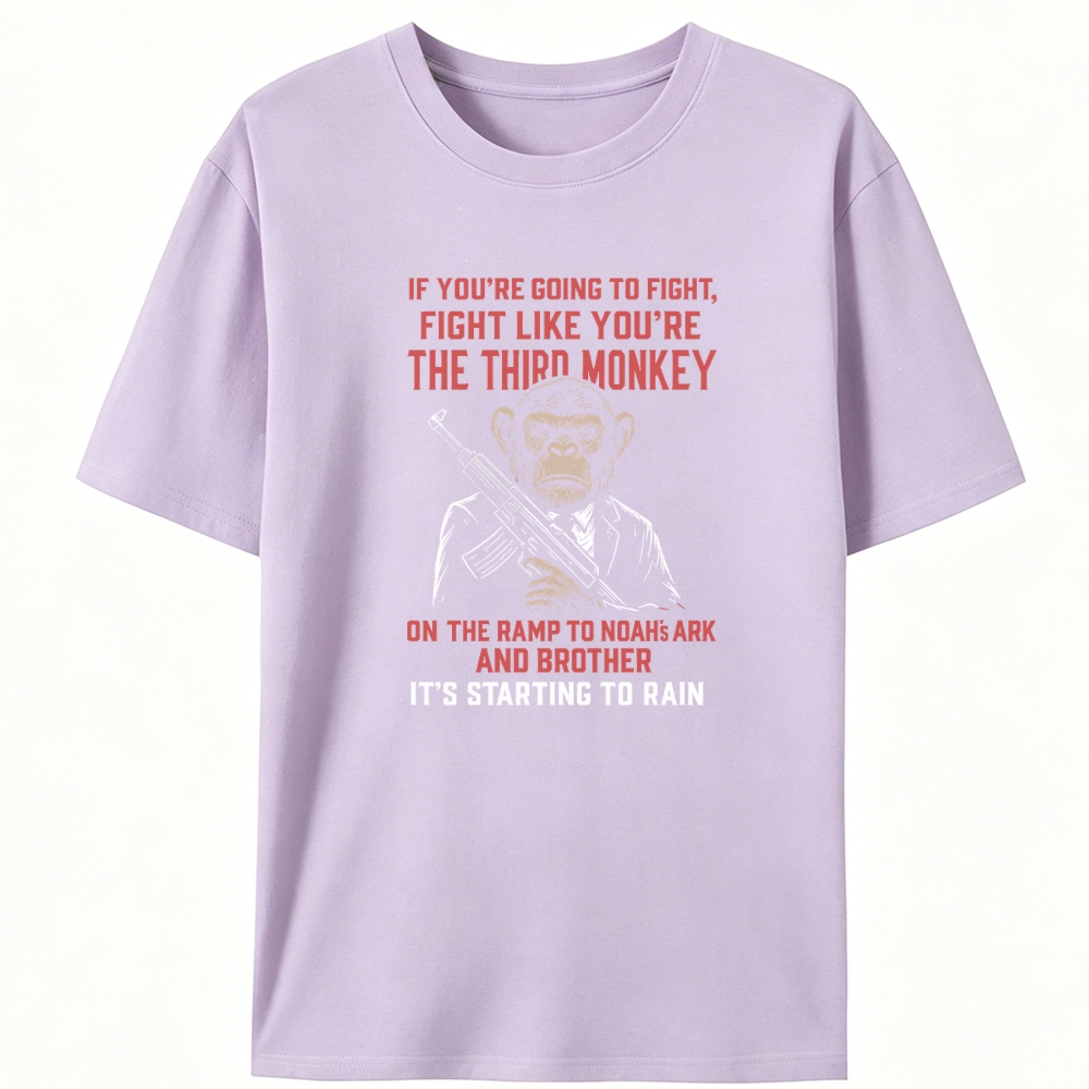 Fight Like the Third Monkey Hardcore Retro Designed for Women - Slim Fit Cotton Tee