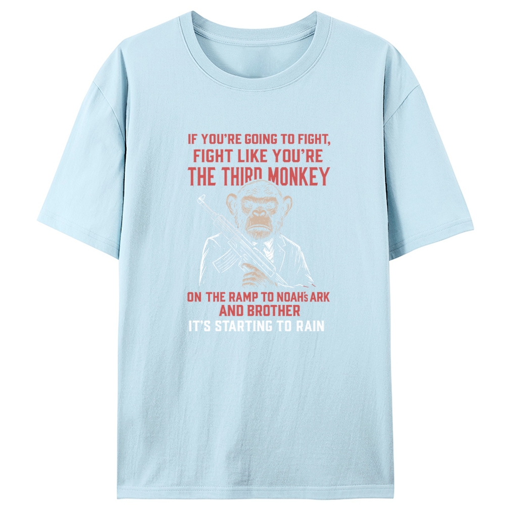 Fight Like the Third Monkey Hardcore Retro Designed for Women - Slim Fit Cotton Tee