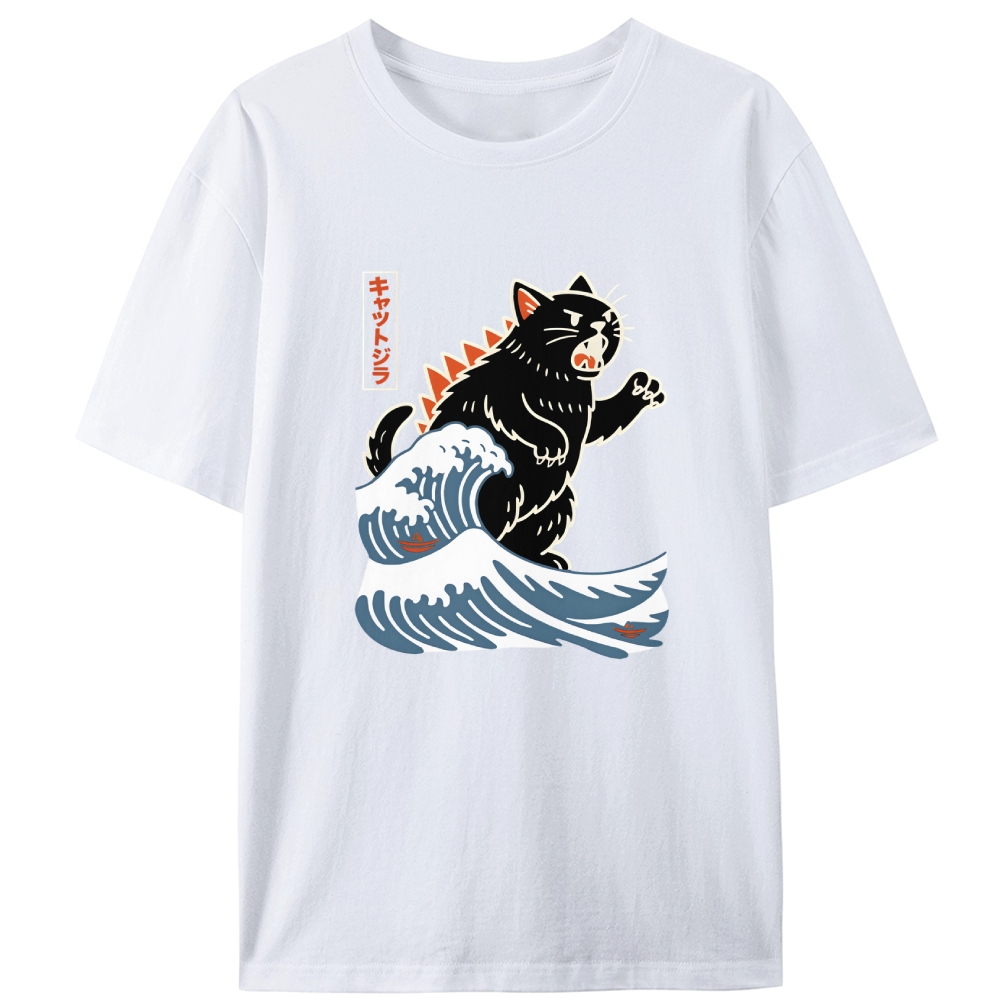 Catzilla Retro Designed for Women - Slim Fit Cotton Tee