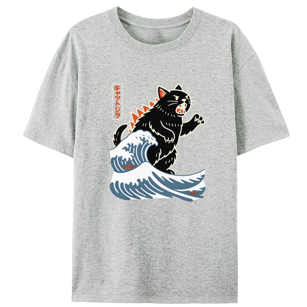 Catzilla Retro Designed for Women - Slim Fit Cotton Tee