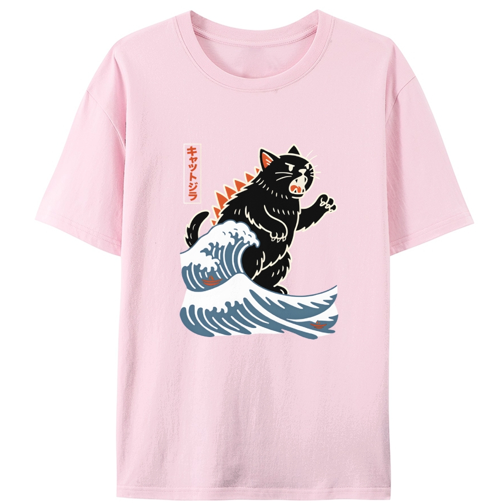 Catzilla Retro Designed for Women - Slim Fit Cotton Tee