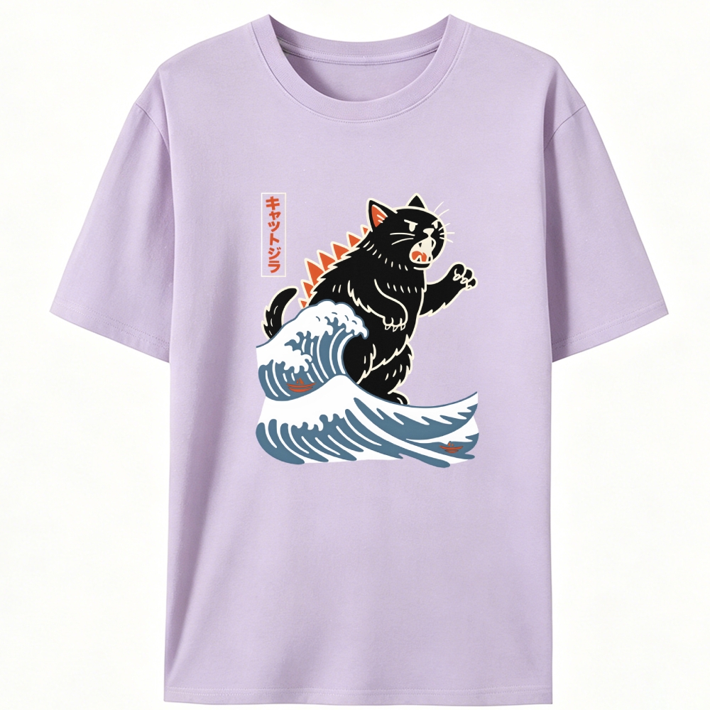 Catzilla Retro Designed for Women - Slim Fit Cotton Tee