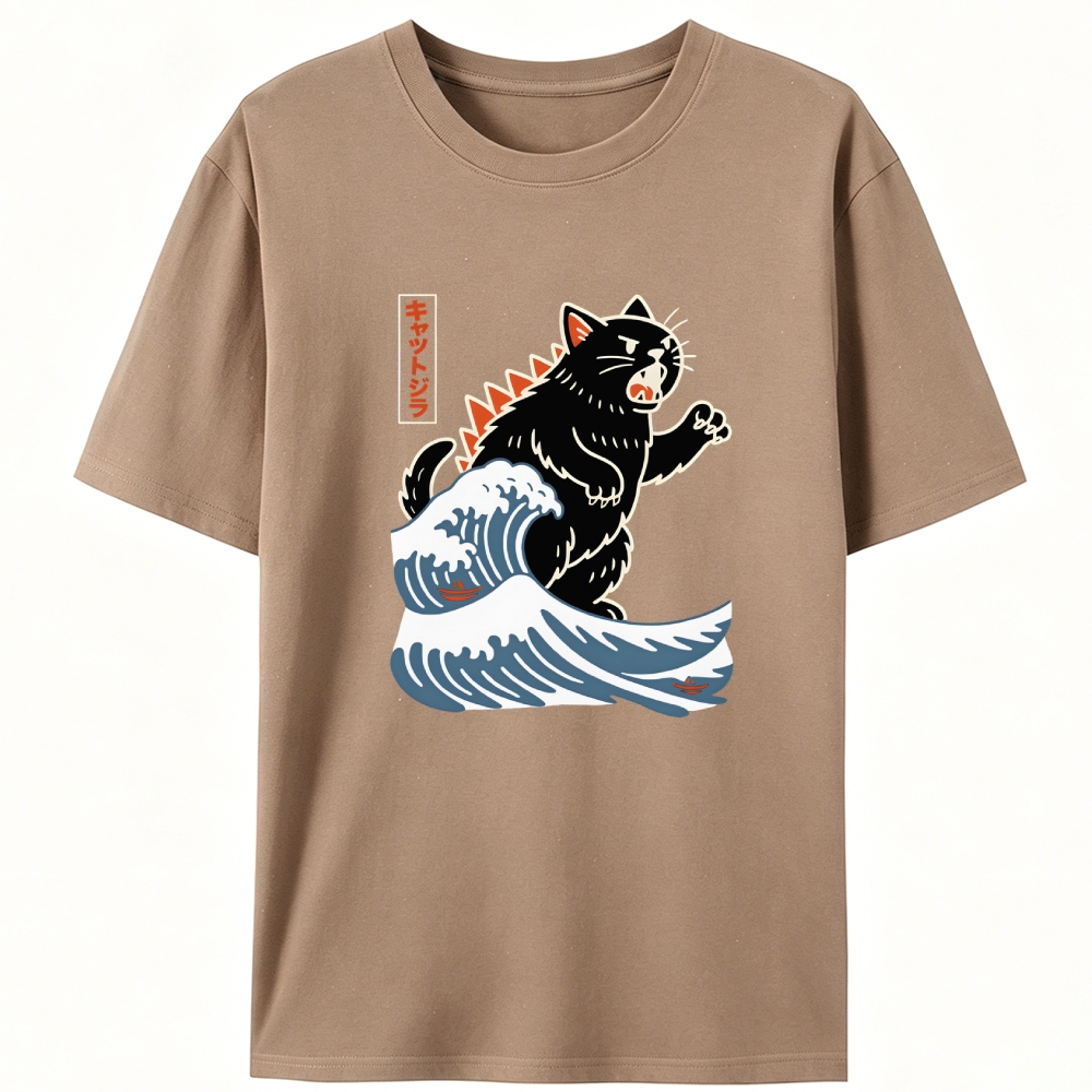 Catzilla Retro Designed for Women - Slim Fit Cotton Tee