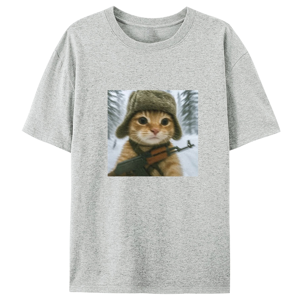 Armed Snow Cat Retro Designed for Women - Slim Fit Cotton Tee