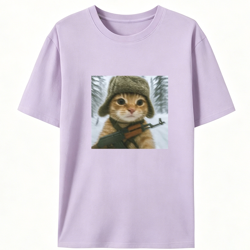 Armed Snow Cat Retro Designed for Women - Slim Fit Cotton Tee