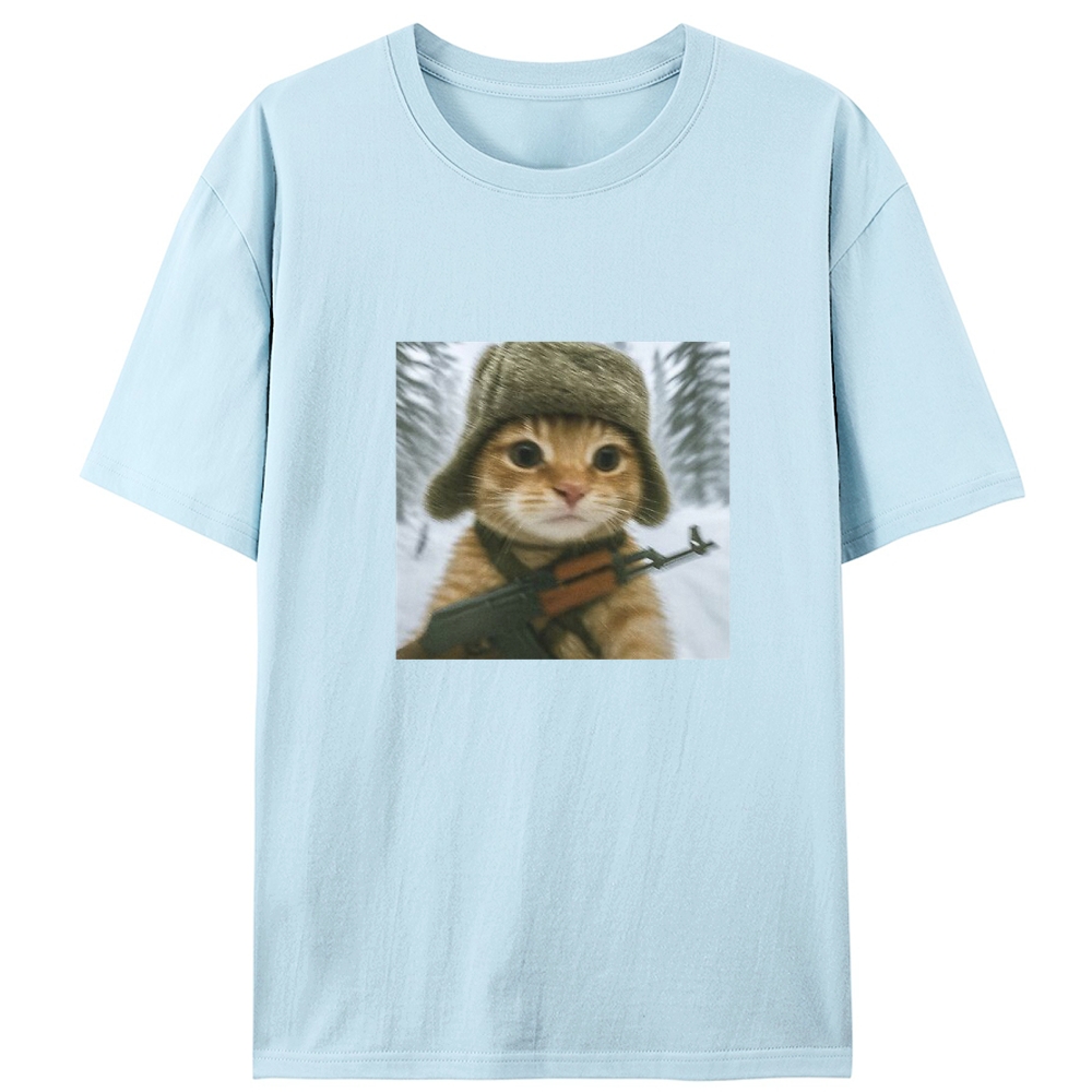 Armed Snow Cat Retro Designed for Women - Slim Fit Cotton Tee