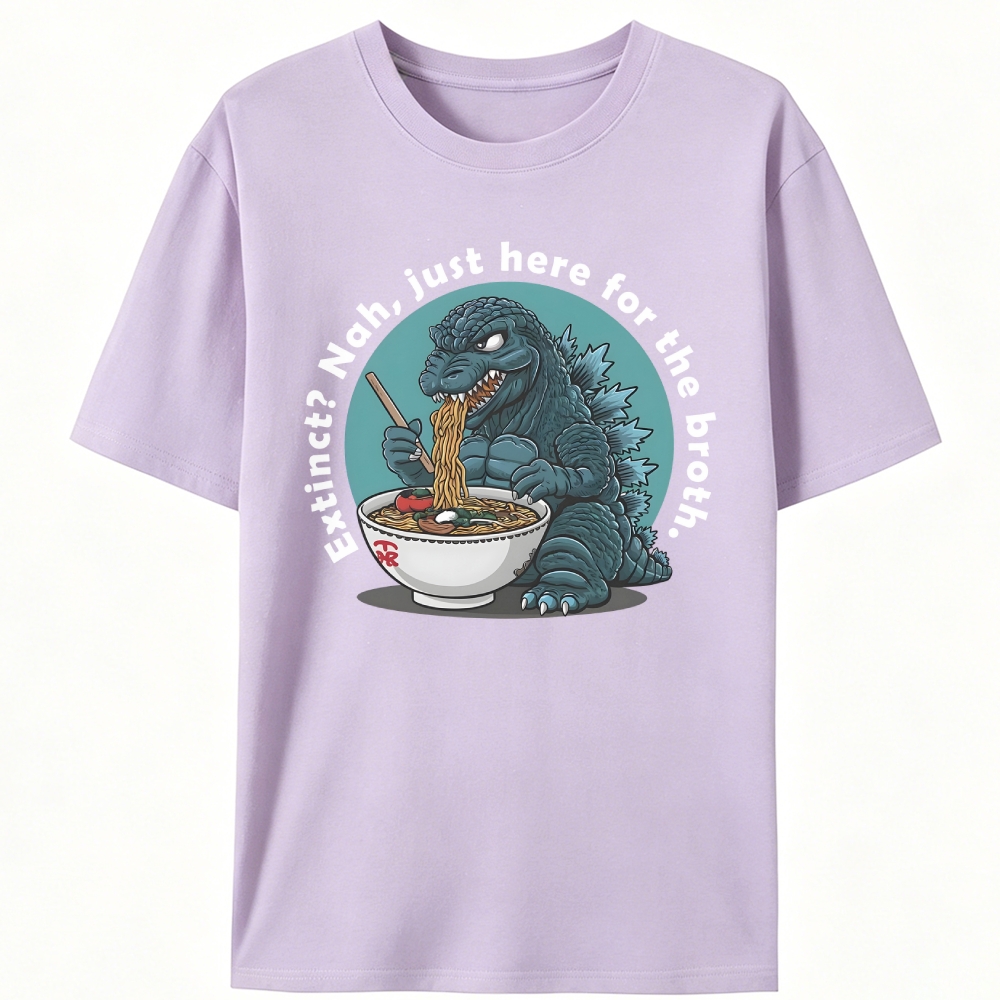 Extinct? Nah, Just Here For The Broth Godzilla Retro Designed for Women - Slim Fit Cotton Tee
