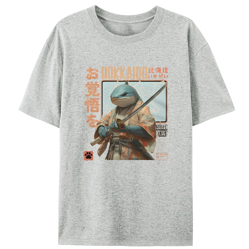 Hokkaido Shark Samurai Retro Designed for Women - Slim Fit Cotton Tee