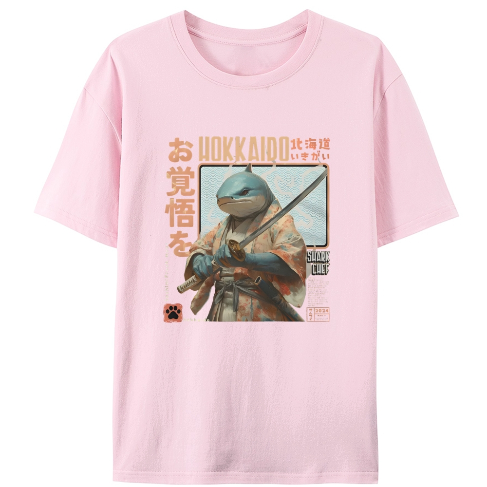 Hokkaido Shark Samurai Retro Designed for Women - Slim Fit Cotton Tee