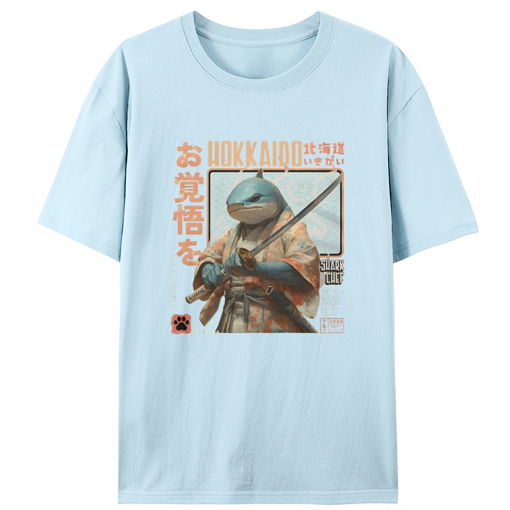 Hokkaido Shark Samurai Retro Designed for Women - Slim Fit Cotton Tee