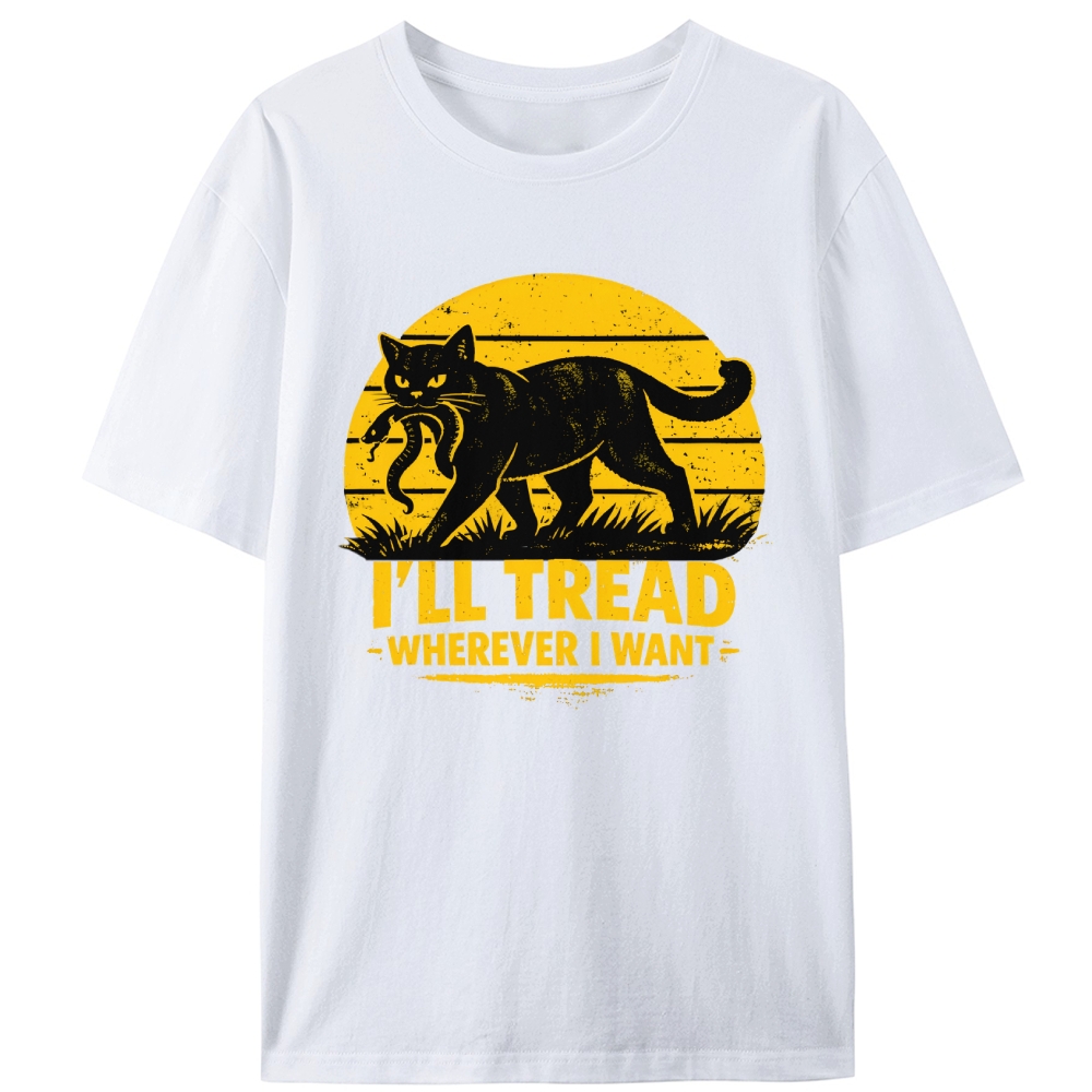 Cat Wins Snake Retro Designed for Women - Slim Fit Cotton Tee