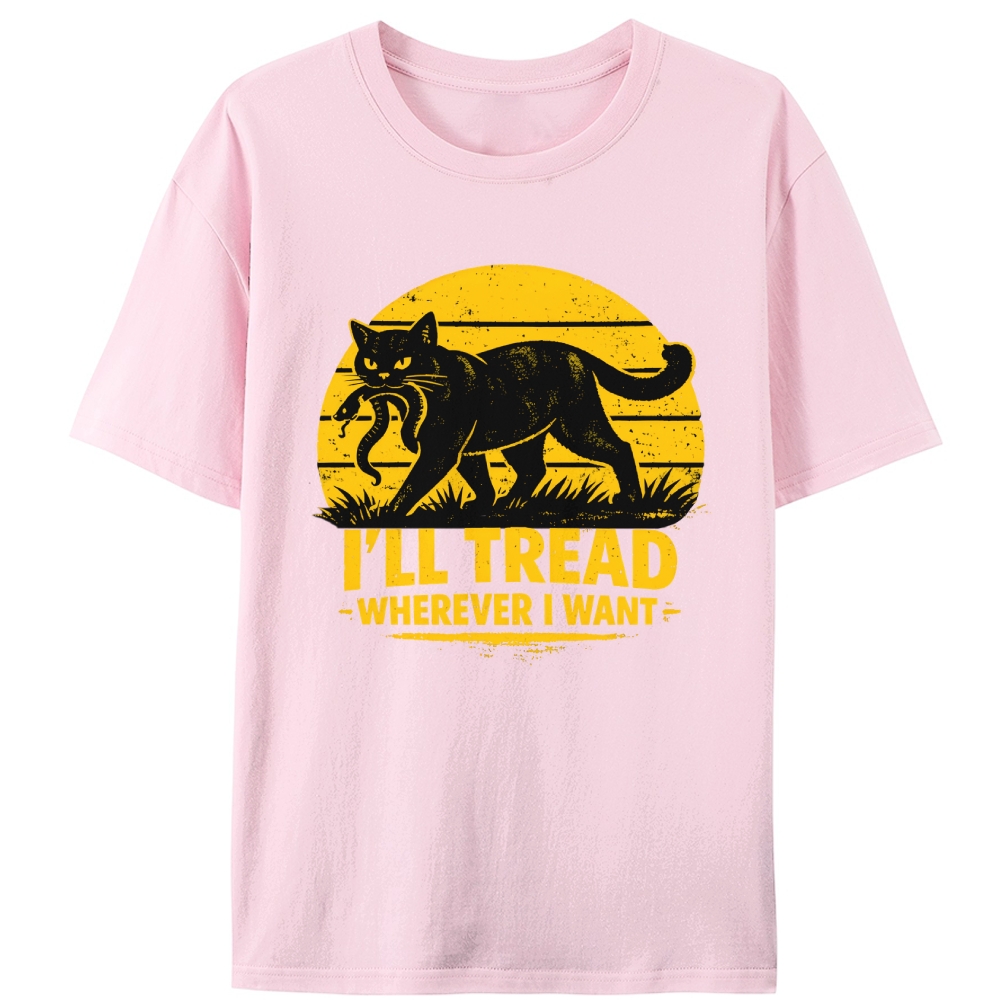 Cat Wins Snake Retro Designed for Women - Slim Fit Cotton Tee
