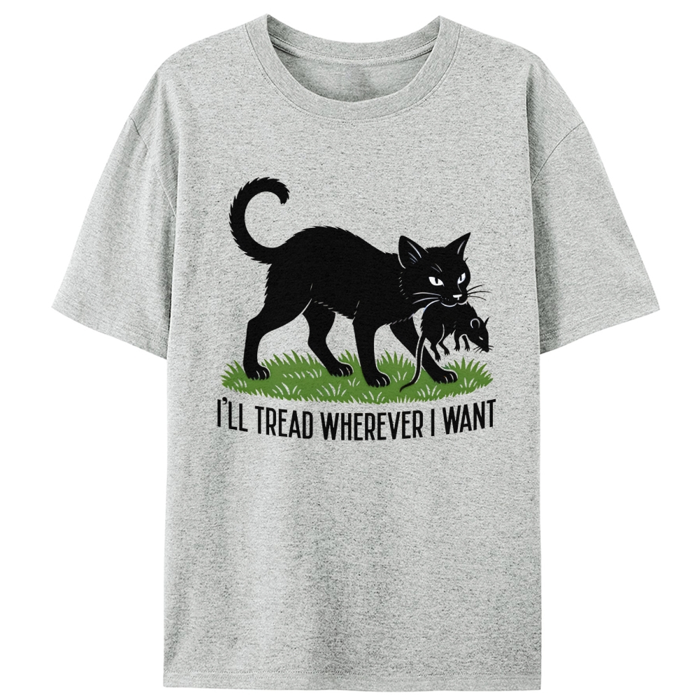Black Cat vs Mouse Retro Designed for Women - Slim Fit Cotton Tee