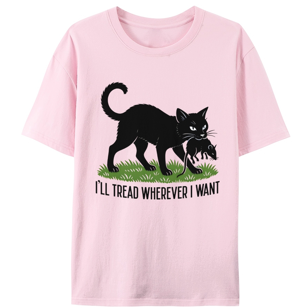 Black Cat vs Mouse Retro Designed for Women - Slim Fit Cotton Tee